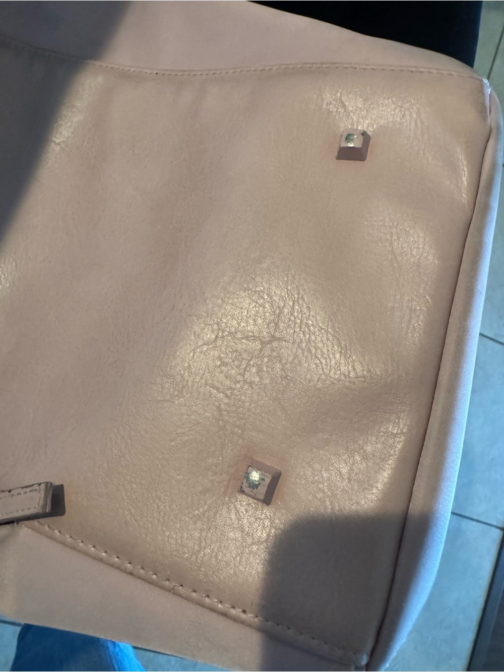 BEIS Light Pink Travel Crossbody with Stud Details